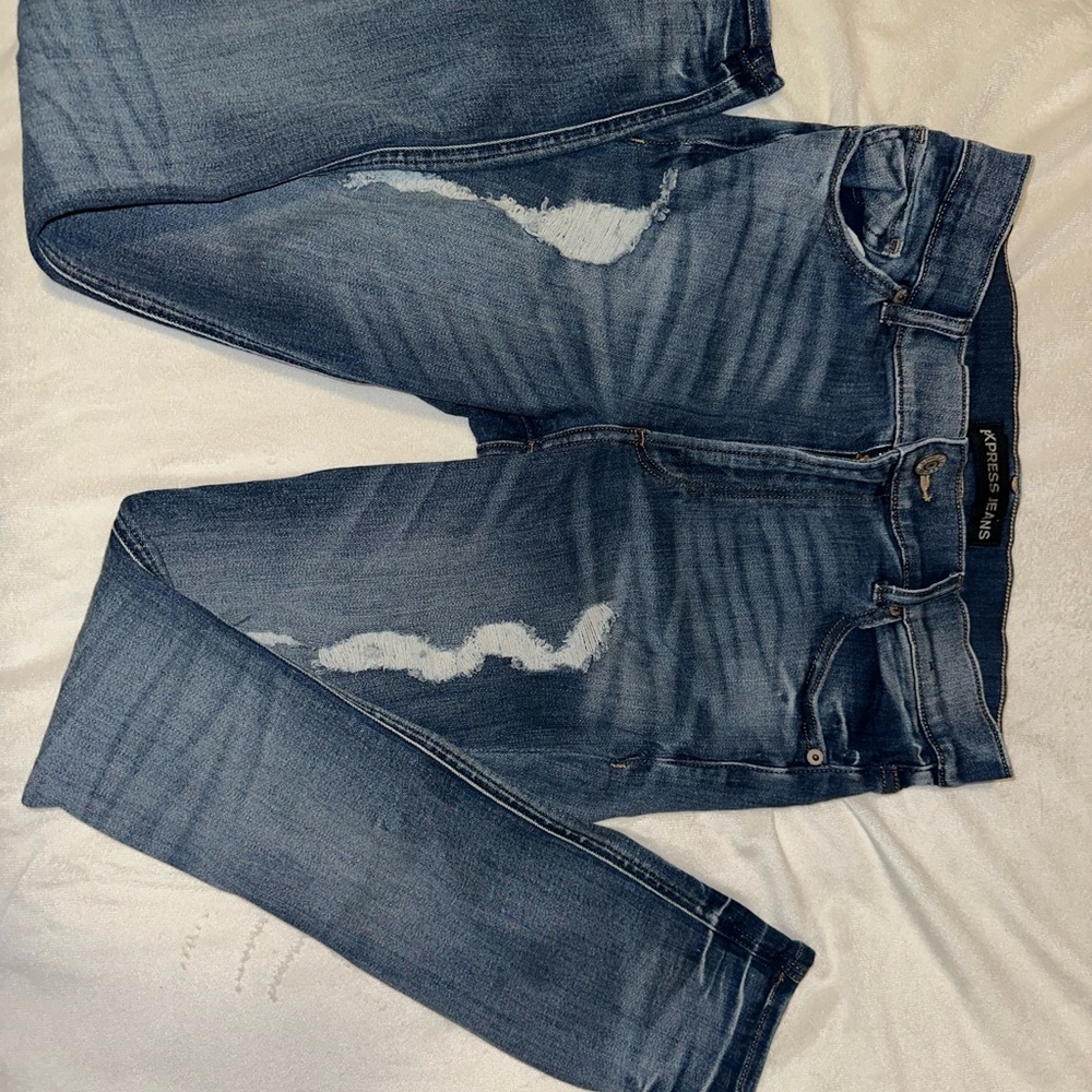 Express Distressed Blue Jeans